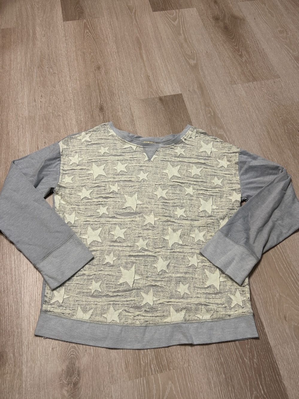 Princess by Vera Wang Knit Gauze Front Star Print Long-Sleeve Top Sz Large